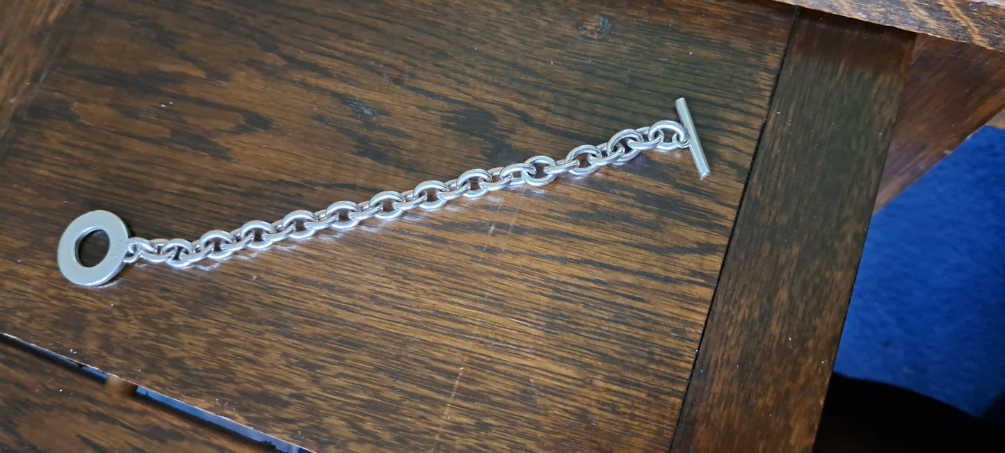 Asprey London silver watch fob bracelet