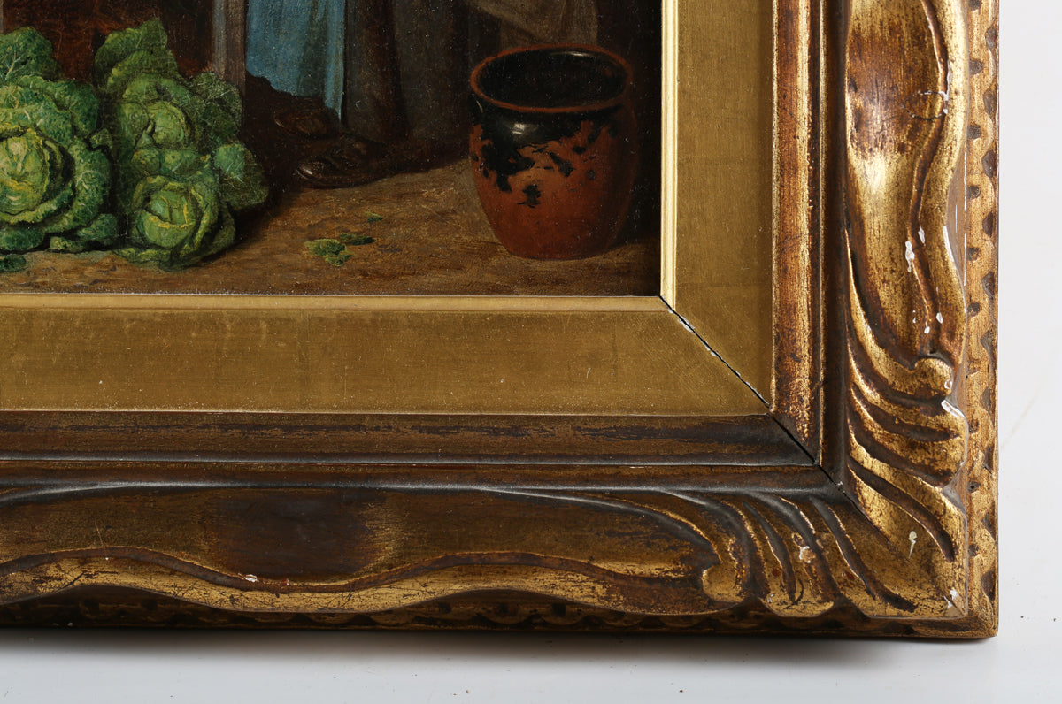 Henry Charles Bryant 19th century oil,genre scene,children at fair /market