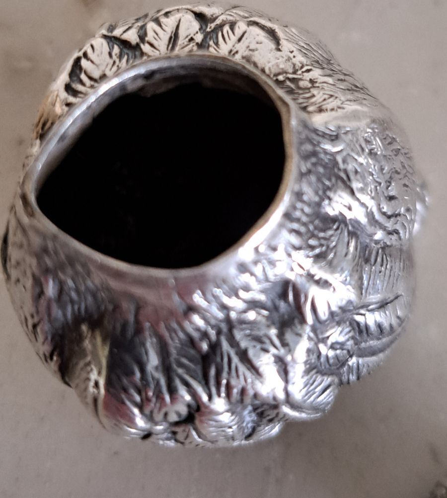 pair of Sampson Mordan silver salt and pepper modelled as chicks RD461360