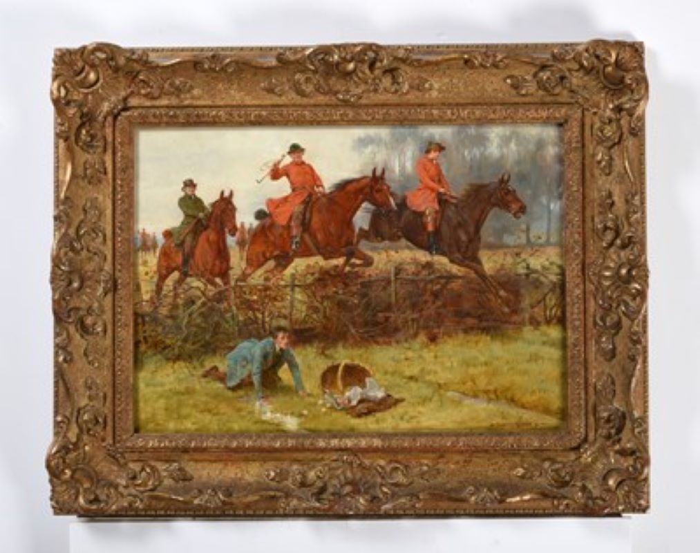 George Goodwin Kilburne landscape horse/equine hunting scene 19th century oil painting