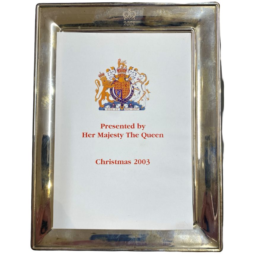 Silver Photo Frame Queen Elizabeth II Household Staff Christmas Present