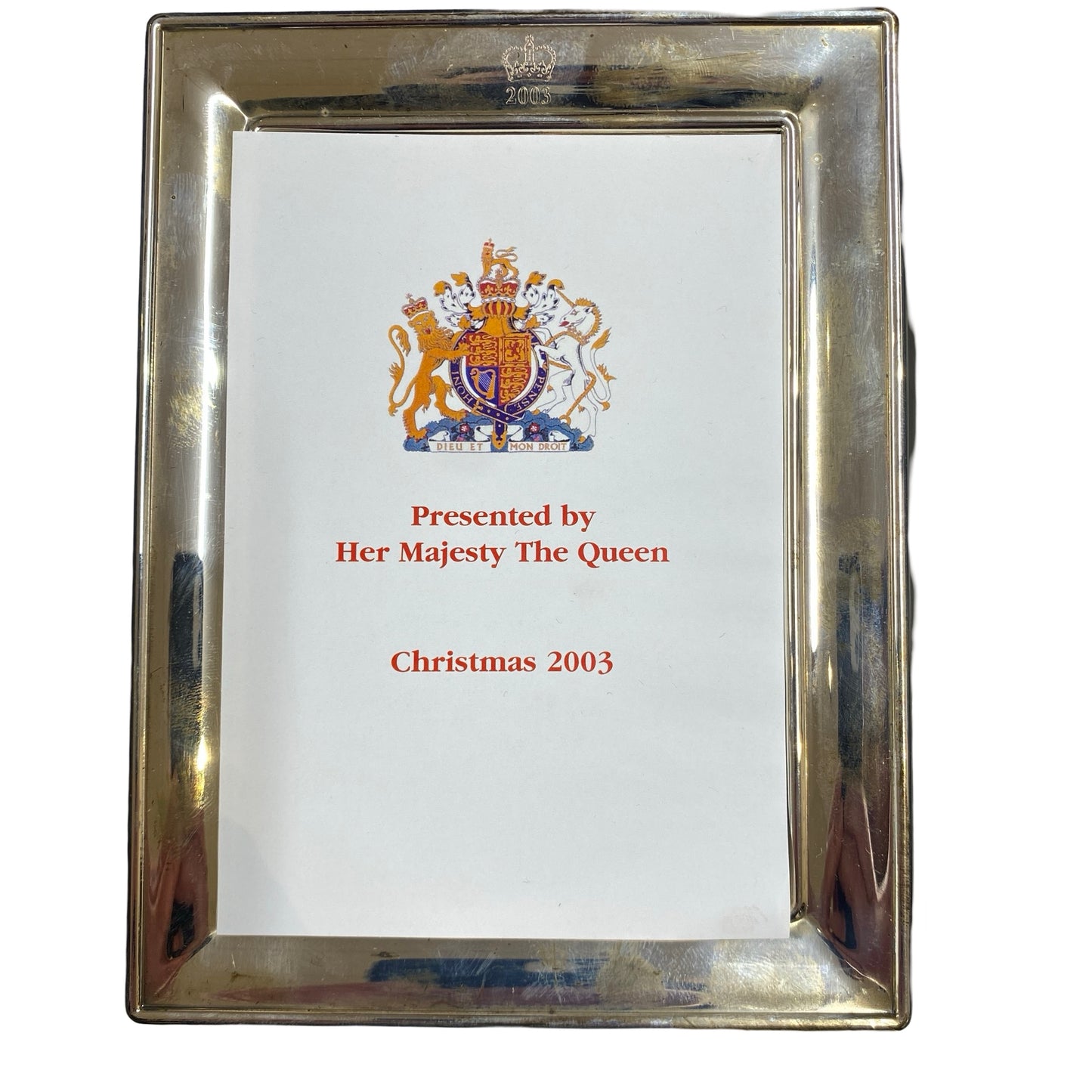 Silver Photo Frame Queen Elizabeth II Household Staff Christmas Present