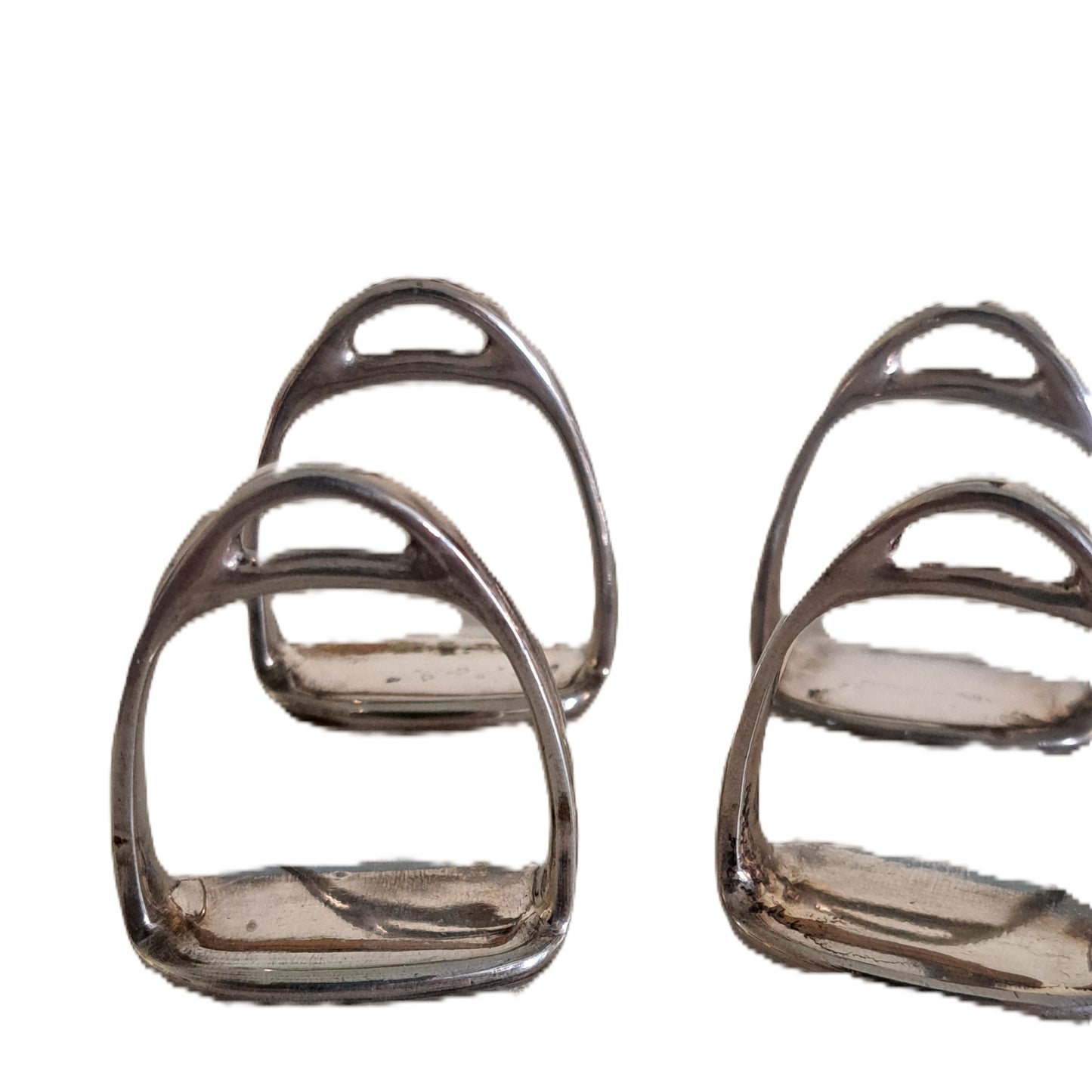 set 6 silver napkin rings modelled as stirrups