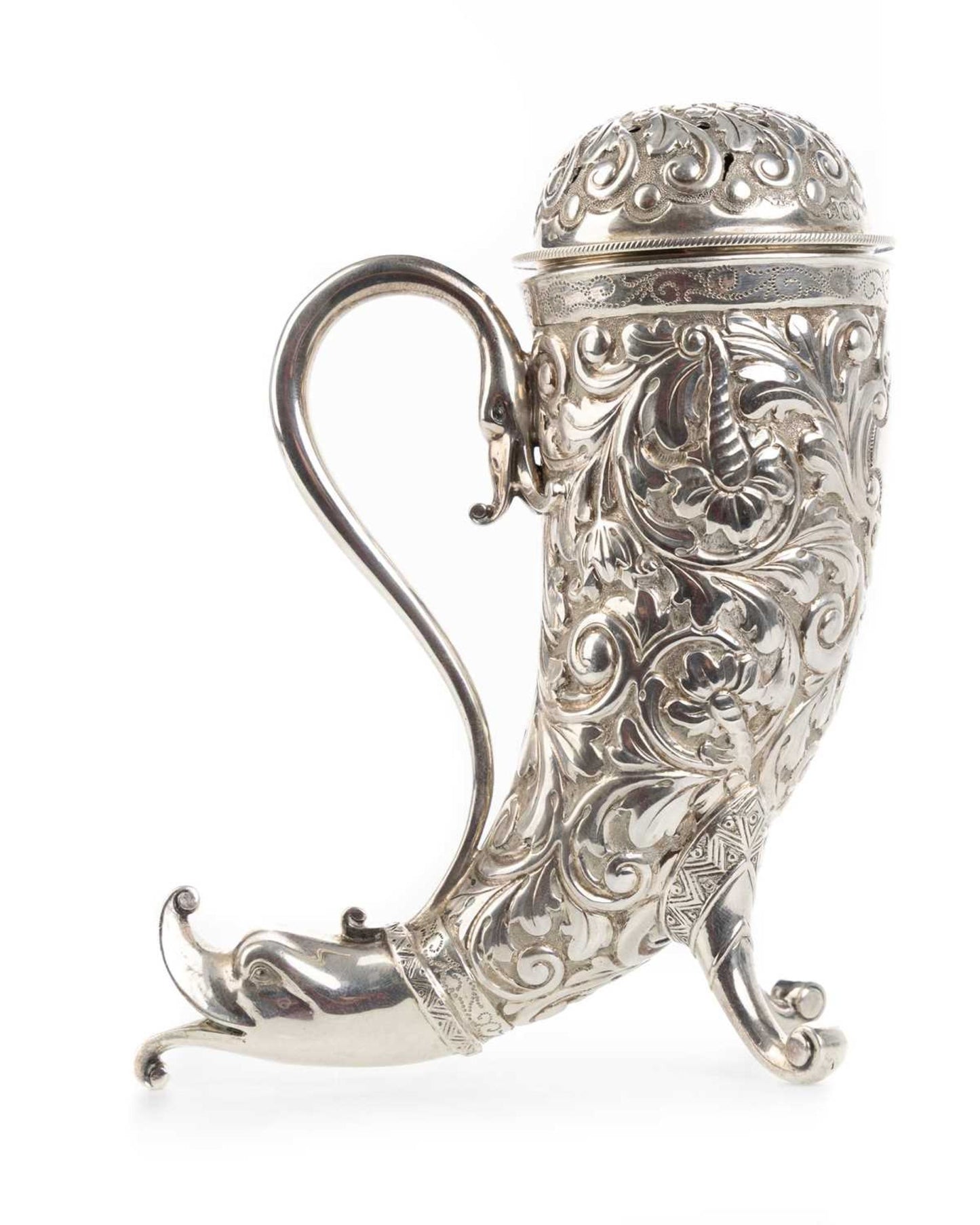 Victorian Cornucopia sugar caster/sifter , Horace Woodward & CO LTD, London 1898