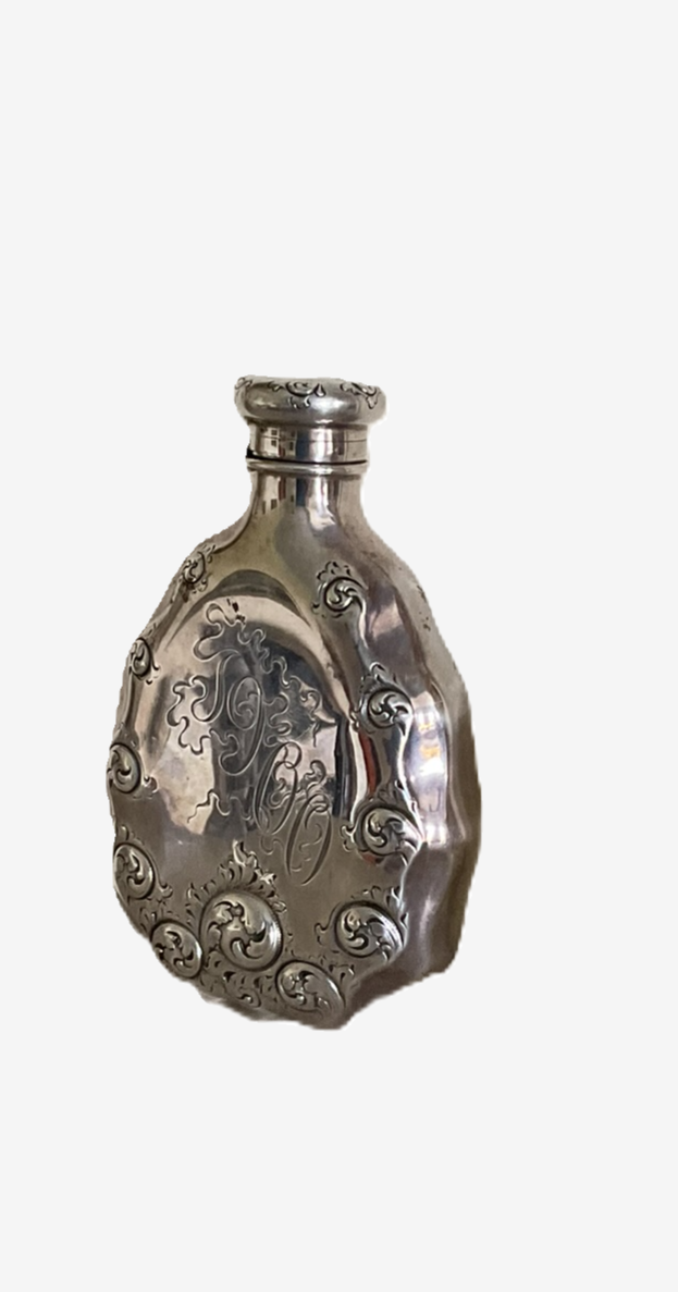 Tiffany & Co. a late 19th century American sterling silver hip flask