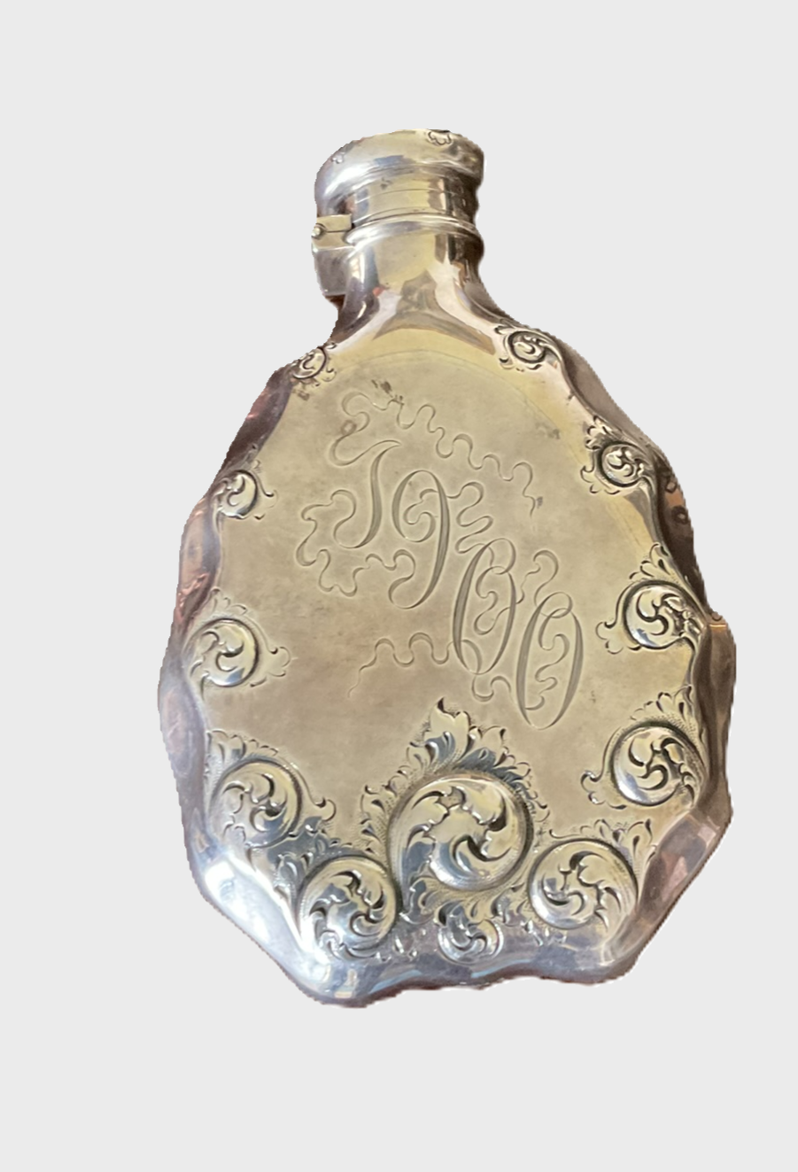 Tiffany & Co. a late 19th century American sterling silver hip flask