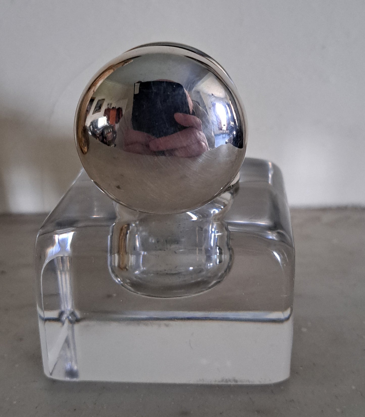 Tiffany & Co glass/silver mounted inkwell c 1905