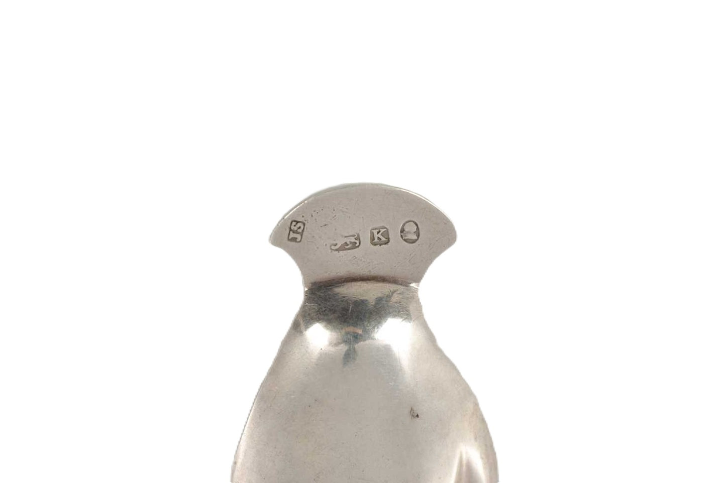 RARE GEORGE III SILVER CADDY SPOON BY JOSIAH SNATT in the form of a hand