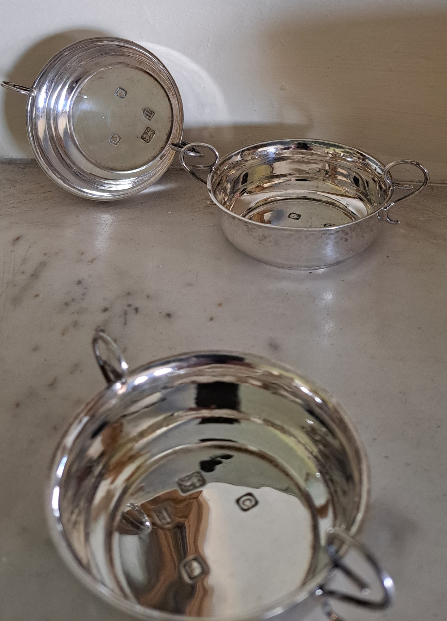 set of 4 silver wine tasters George V1