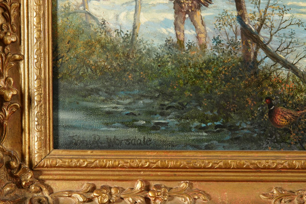 Horses and stagecoach , winter/snow scene, oil painting ,by John Richard Worsdale