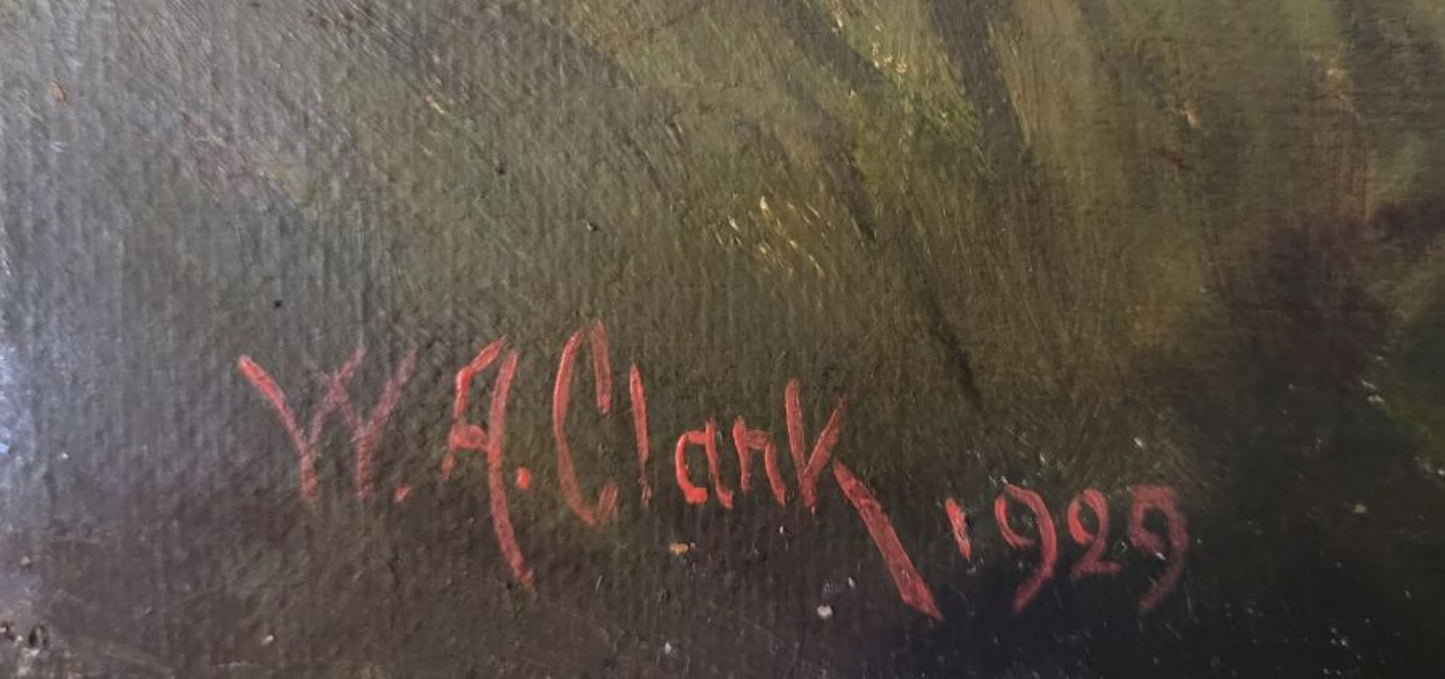 William Albert Clark, clumber spaniel, dog oil painting.