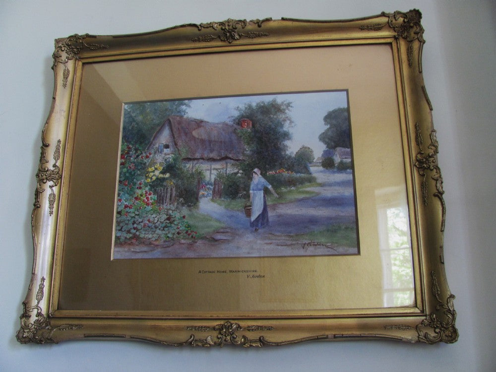 watercolour Warwickshire cottage countryhousefineart