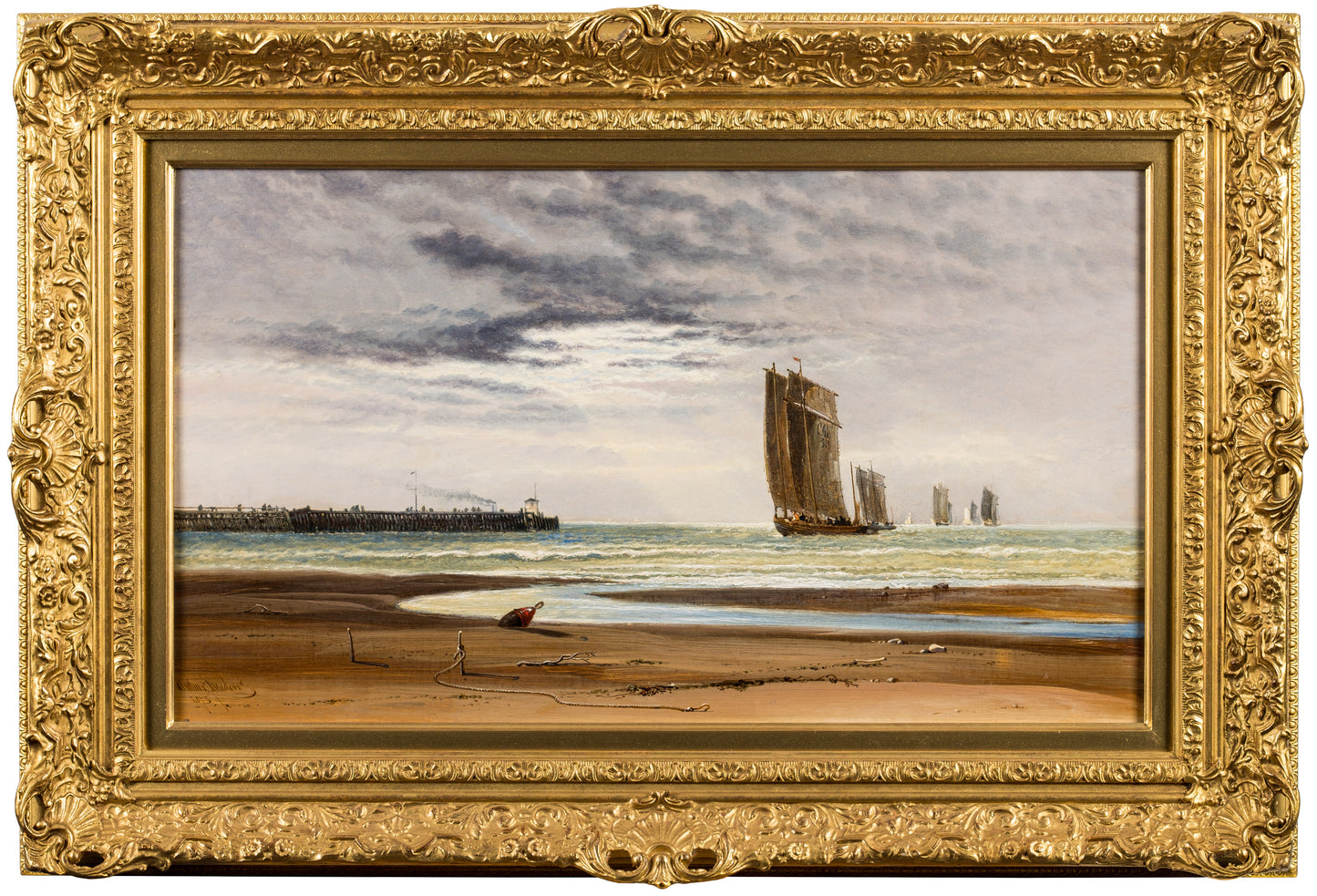 Arthur Joseph Meadows 19th century seascape Off Calais