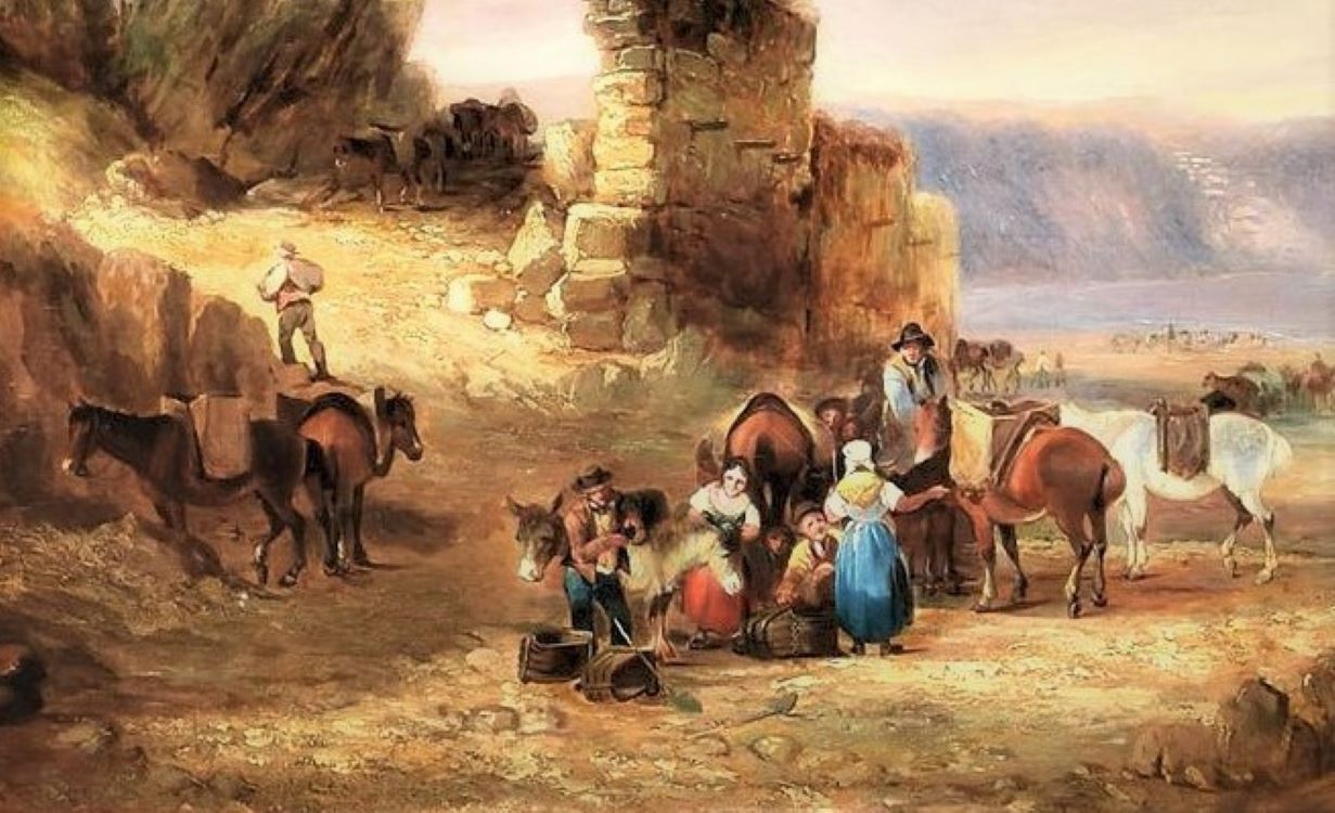 William Shayer Snr (Circle of)19th century oil Devon coastal scene