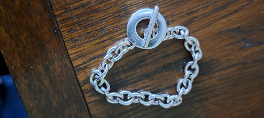 Asprey London silver watch fob bracelet