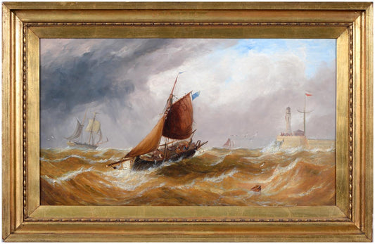 South Pier, Sunderland 19th century oil , john callow