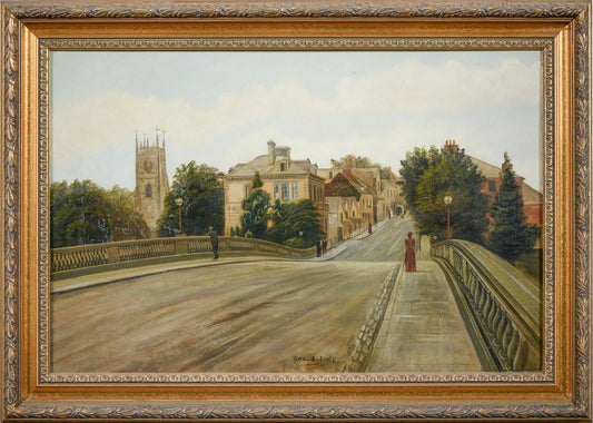 Workman Bridge, Evesham,worcestershire,oil by George Willis Pryce