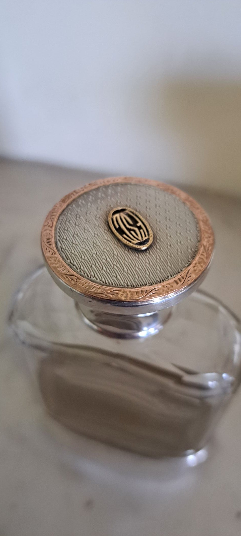 Asprey  silver and gold hip flask, Chester  1912