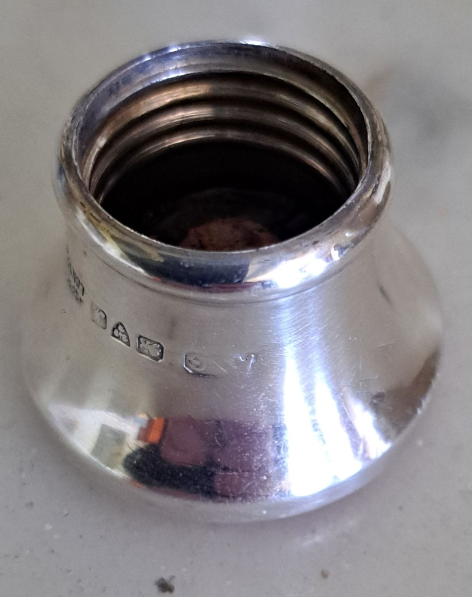Asprey  silver and gold hip flask, Chester  1912
