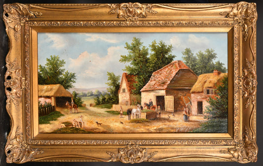 Georgina Lara 19th century oil painting landscape farm scene