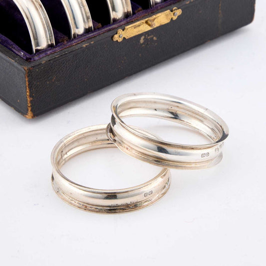 Set Of Six Victorian Chester Silver Napkin rings