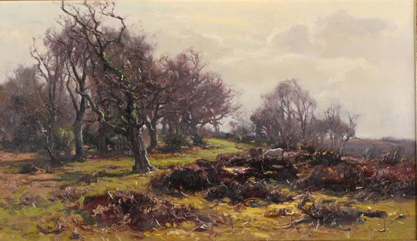 New Forest,Hampshire, 19th century,landscape oil, by Frederick Golden Short