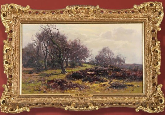New Forest,Hampshire, 19th century,landscape oil, by Frederick Golden Short