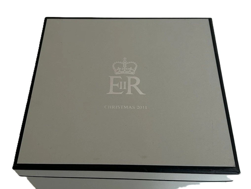 silver plated salt and pepper grinders H.M. Queen Elizabeth II Royal Household 2011 Christmas present