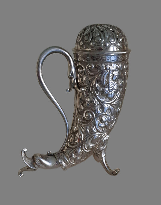 Victorian Cornucopia sugar caster/sifter , Horace Woodward & CO LTD, London 1898