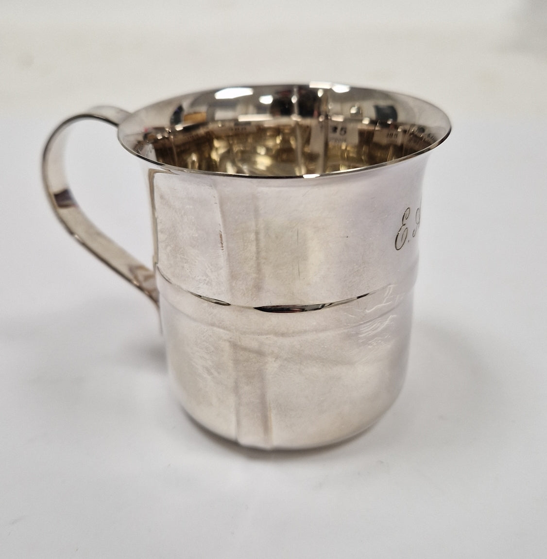 Tiffany & Co silver mug childs christening mug gift tied ribbon decoration