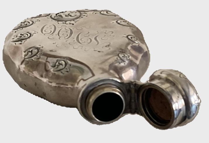 Tiffany & Co. a late 19th century American sterling silver hip flask