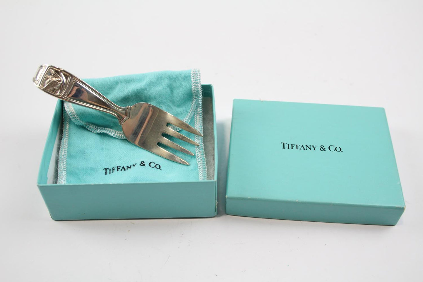 tiffany silver  baby fork cutlery mother hubbard