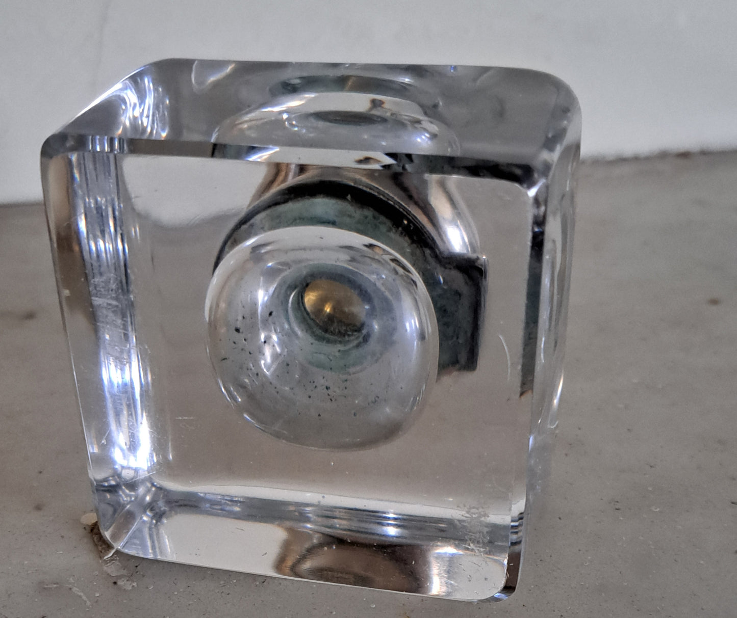 Tiffany & Co glass/silver mounted inkwell c 1905