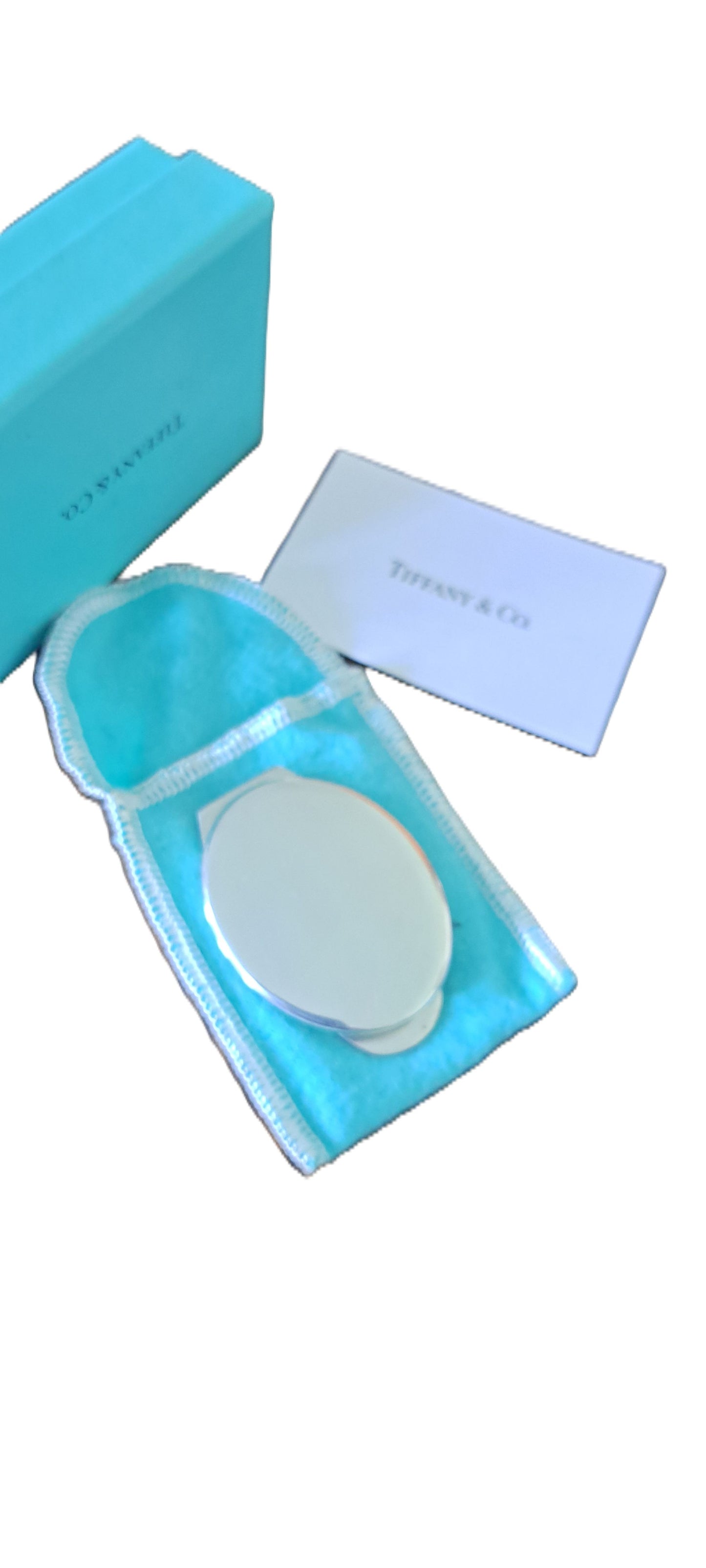 Tiffany & Co silver miniature / pocket folding hand mirror