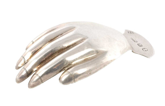 RARE GEORGE III SILVER CADDY SPOON BY JOSIAH SNATT in the form of a hand