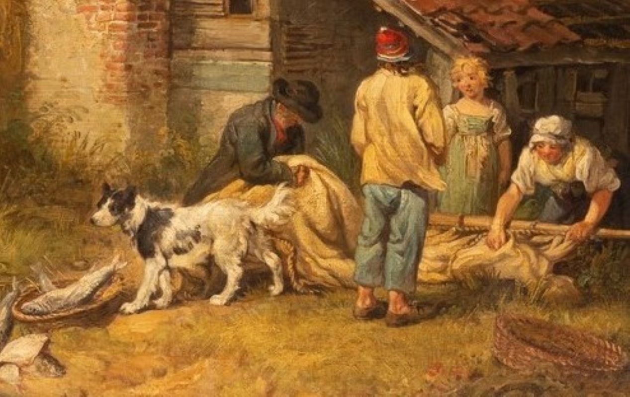 James ward landscape oil Bringing in the Catch