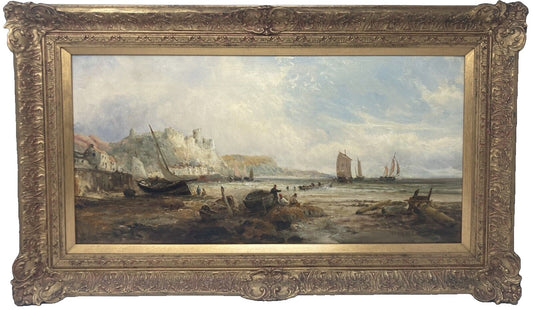 Hastings Castle oil painting seascape William Edward Webb