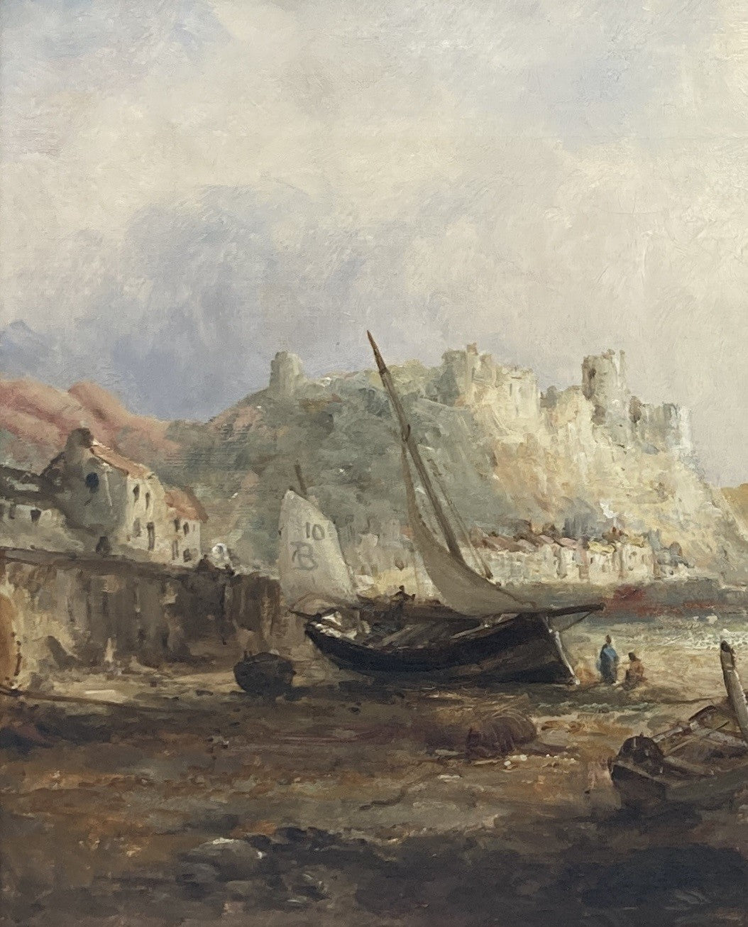 Hastings Castle oil painting seascape William Edward Webb