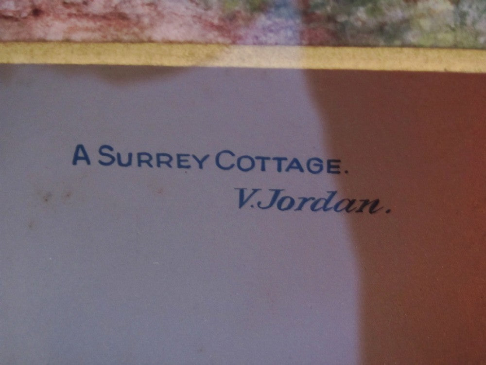 19th century Victorian landscape genre scene Surrey village Cottage
