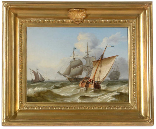 Charles Martin Powell 19th century seascape, Shipping off the Dutch Coast,