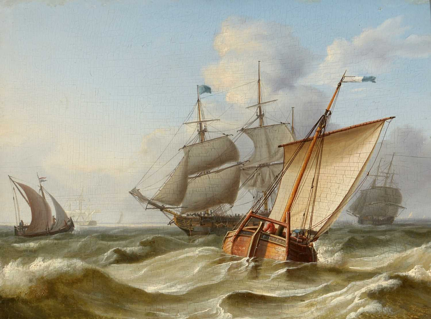 Charles Martin Powell 19th century seascape, Shipping off the Dutch Coast,