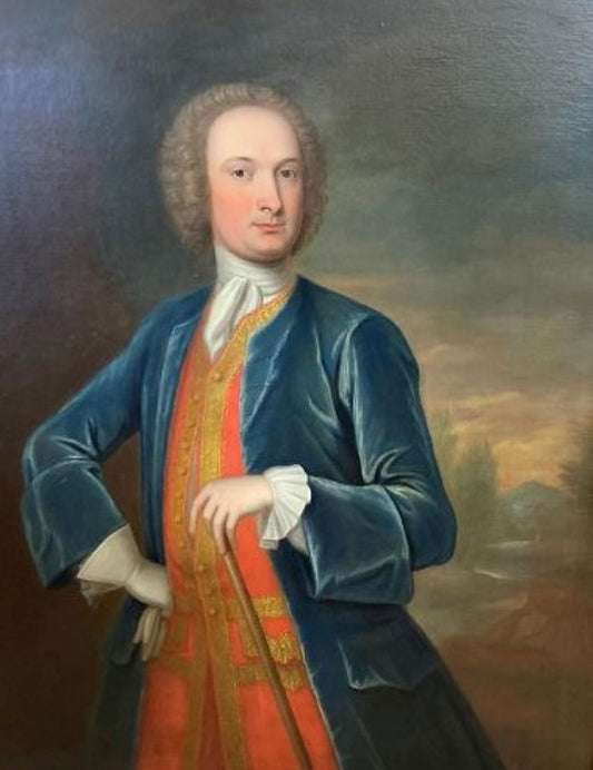 18th century portrait gentleman oil on canvas large