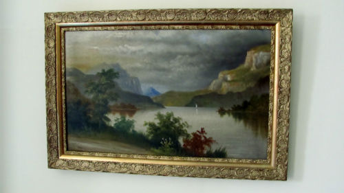 19th century lake scene manner de breanski