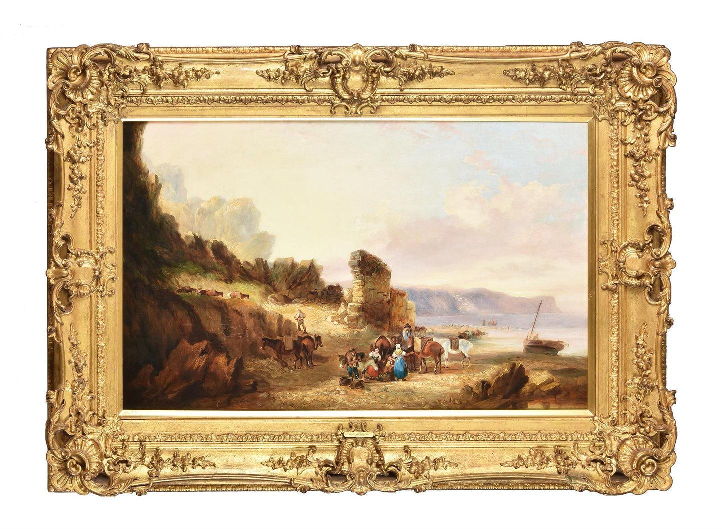 William Shayer Snr (Circle of)19th century oil Devon coastal scene