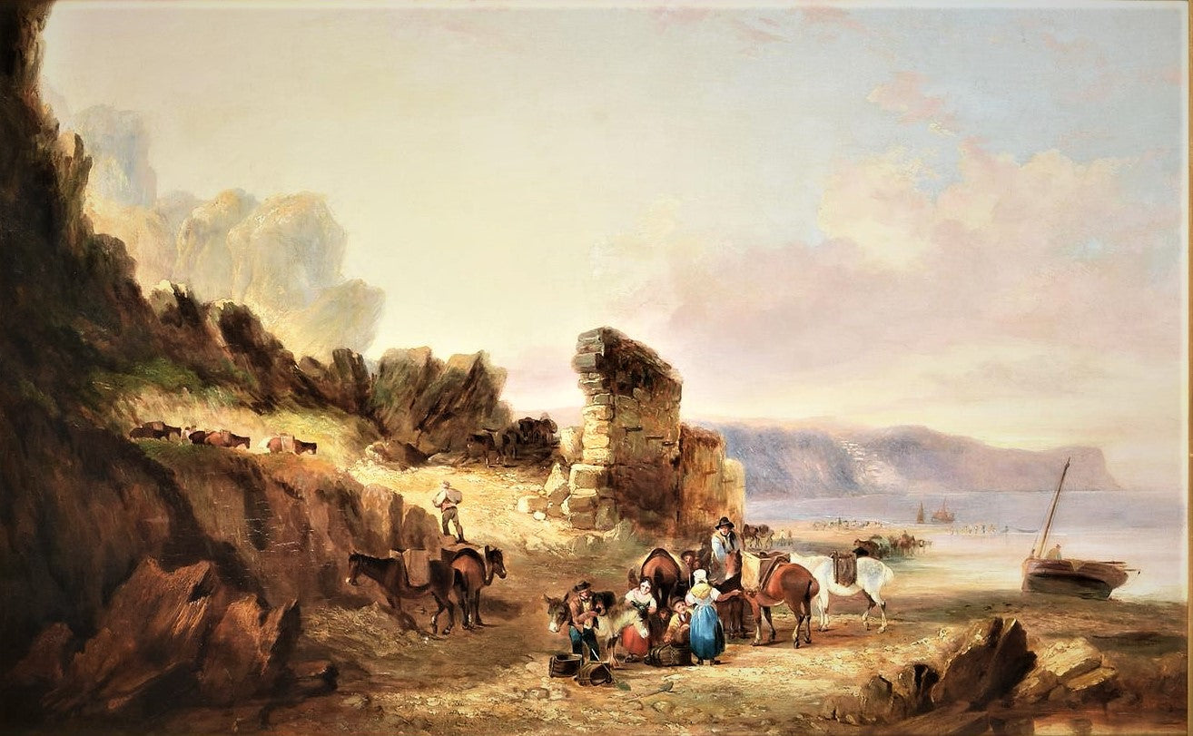 William Shayer Snr (Circle of)19th century oil Devon coastal scene