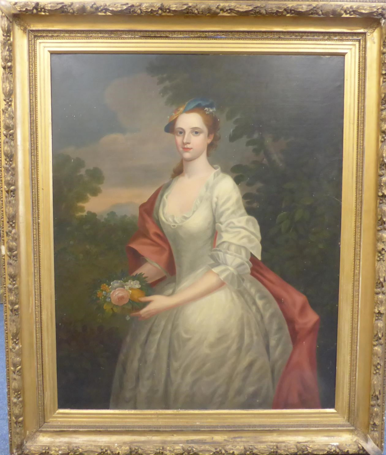 19th century antique portrait godfrey kneller lady 