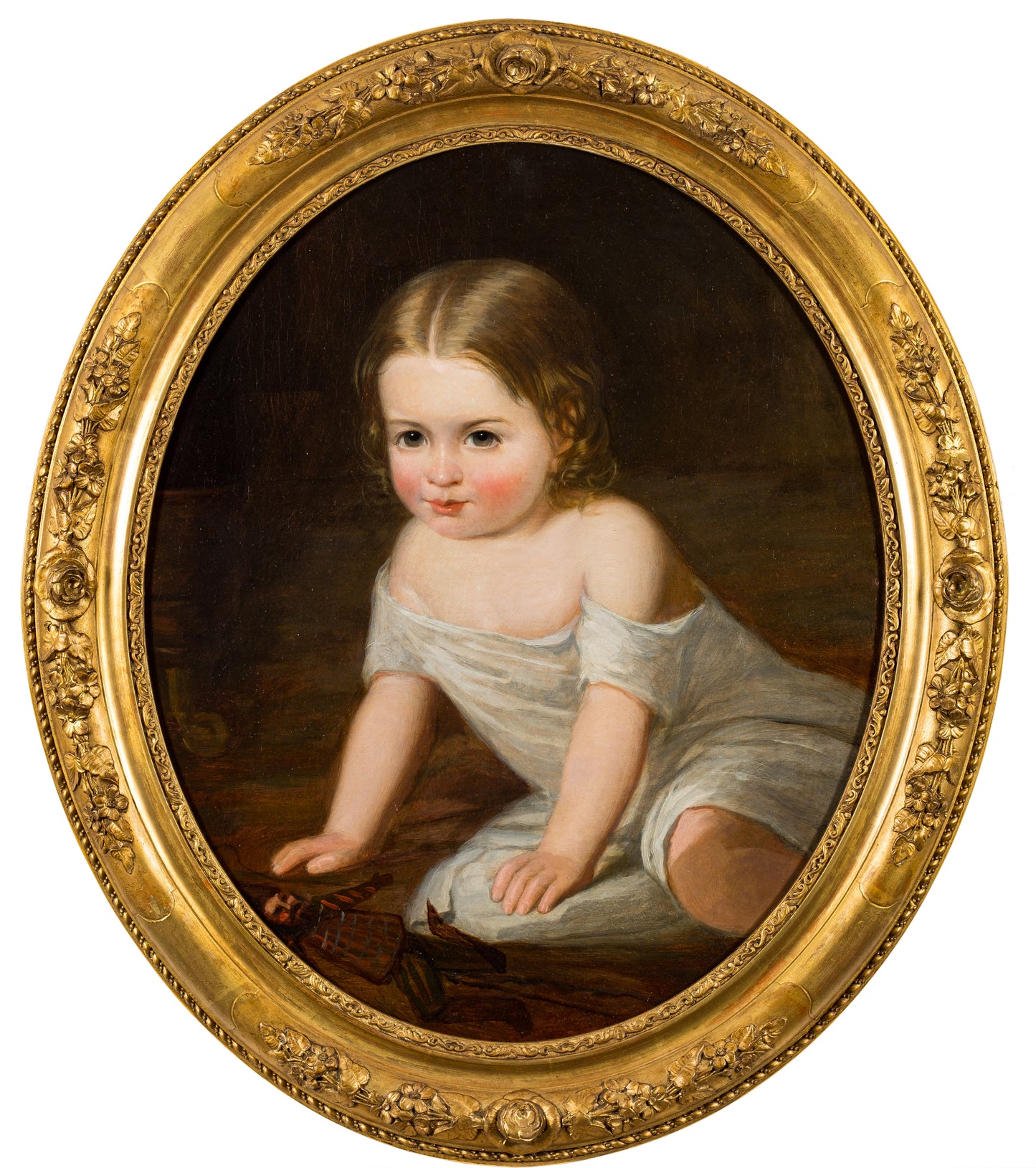Henry Tanworth Wells (att)19th century portrait, child at play